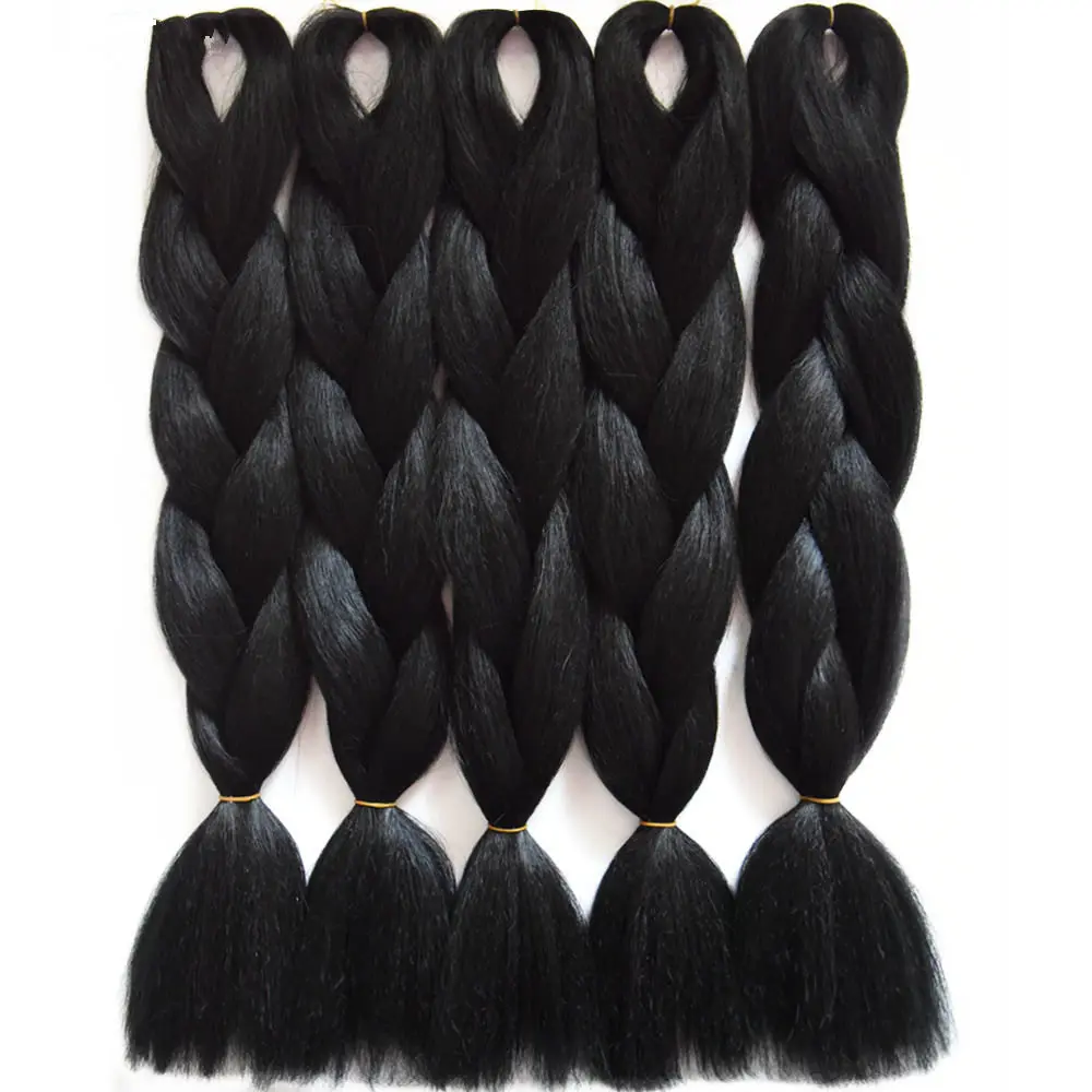 Feilimei Three/Two Tone Colored Crochet Braids Kanekalon Hair 24(60cm) 100g/pc Synthetic Ombre Jumbo Braiding Hair Extensions -