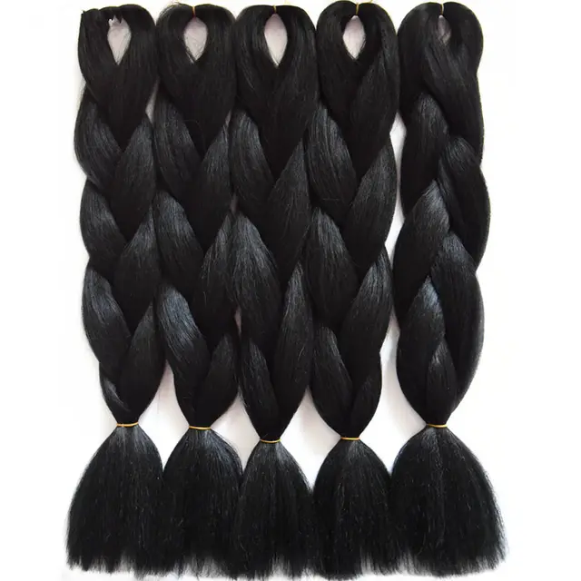 Feilimei Three/Two Tone Colored Crochet Braids Kanekalon Hair 24(60cm) 100g/pc Synthetic Ombre Jumbo Braiding Hair Extensions -