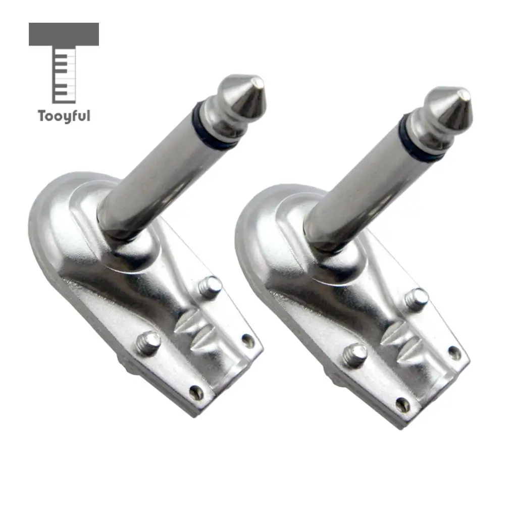 2pcs 6.35mm 1/4'' Right Angle Mono Jack Plug Guitar Audio Cable Connector Musical Instrument Parts