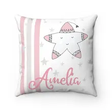 Пользовательские малыш наволочки, подарок душа ребенка, девочка Детские Декор, персональный подарок наволочка фото cottom холст