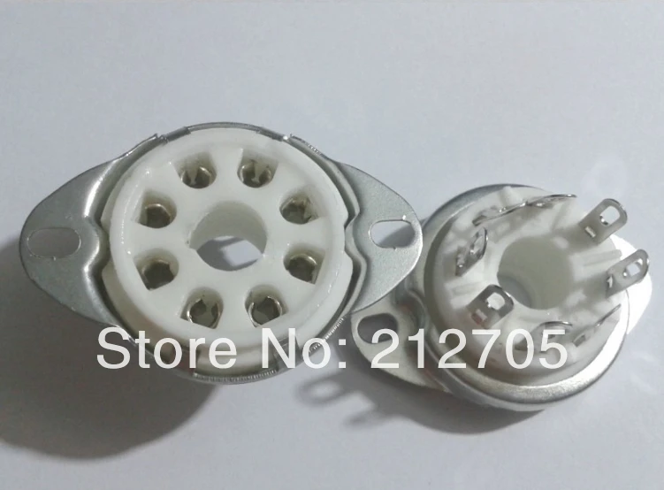 

10pcs 8pin Ceramic vacuum tube socket top mount octal valve base adapter