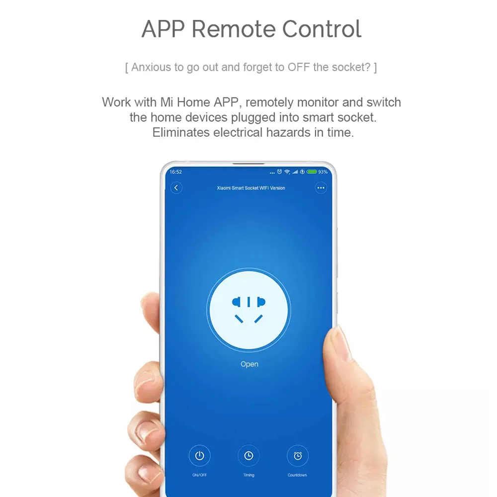 Оригинальная умная розетка Xiaomi Mijia Wi Fi версия работает с приложением MI Smart Home