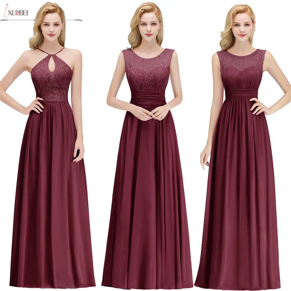 Robe demoiselle d'honneur ТРАПЕЦИЕВИДНОЕ бордовое кружевное платье подружки невесты