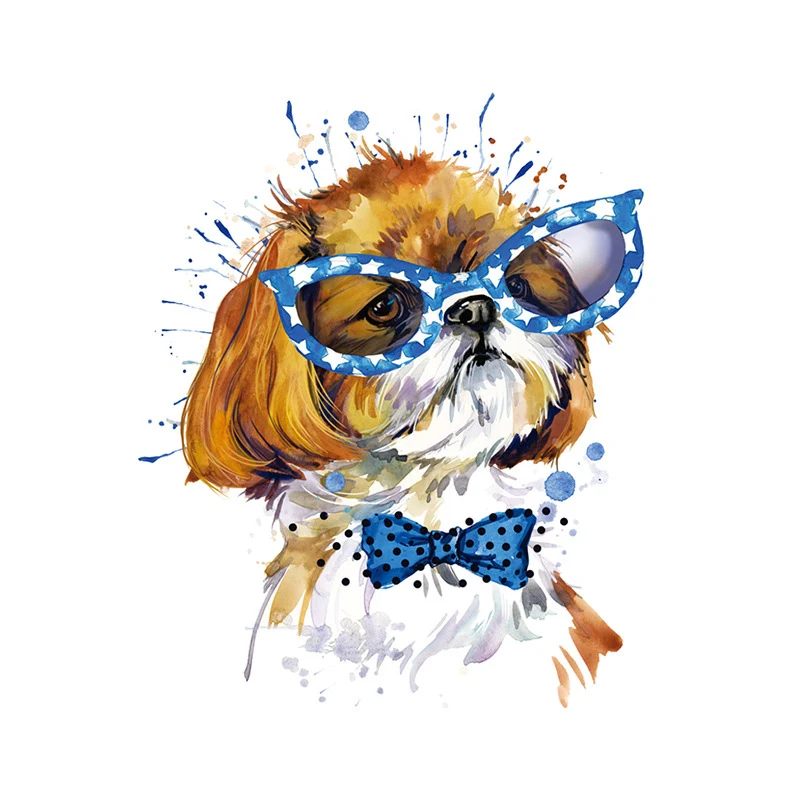 1pc Cartoon Dog Vinyl Clothes Patches for T Shirts Iron on Heat Transfers Sticker Clothing Thermal Transfer Washable|Заплатки| |
