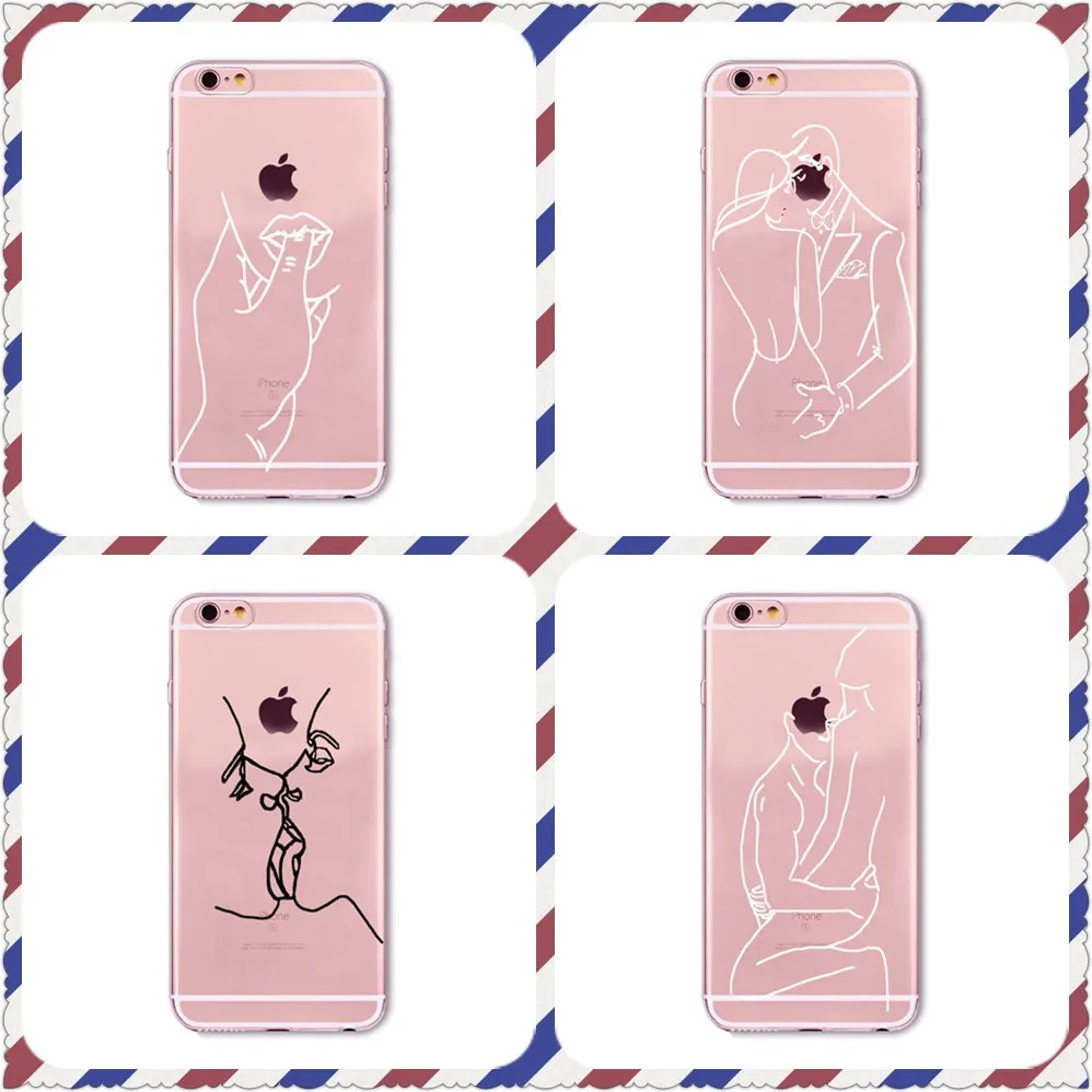 Sexy girl protective cover for iphone 7 8 XS XRtransparent soft cover for Samsung s8 s9 Couple sex street art graffiti cover