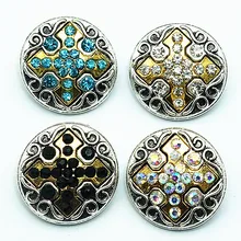 Мода Красоты Красочные горный хрусталь крест шаблон 18 мм застёжка, бусинка застежка браслета ювелирные изделия оптом KZ3166