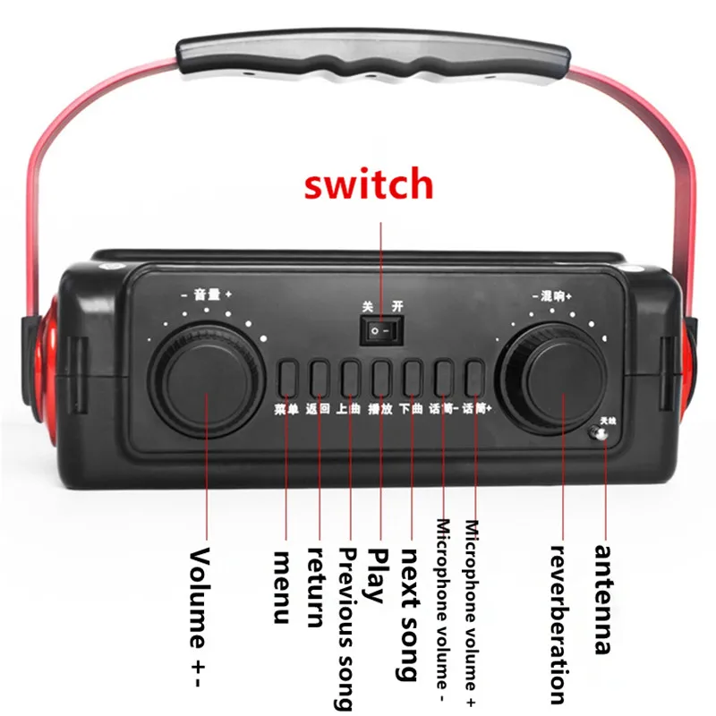 Портативный HD Дисплей аудио сеть bluetooth динамик видео машина TF карта U диск MP3 плеер открытый караоке звук поет танец usb