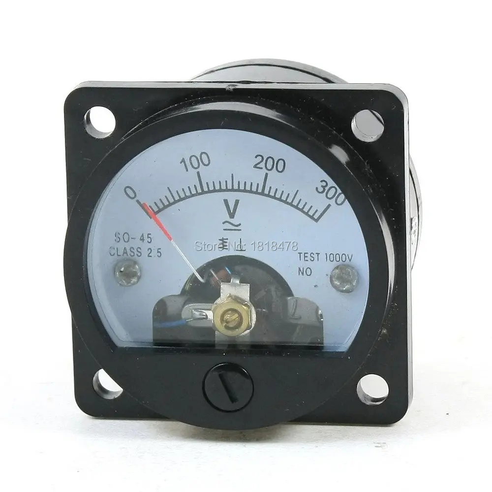 Plastic SO45 AC 0 300V Range Analog Voltmeter Voltage Gauge Panel Meter
