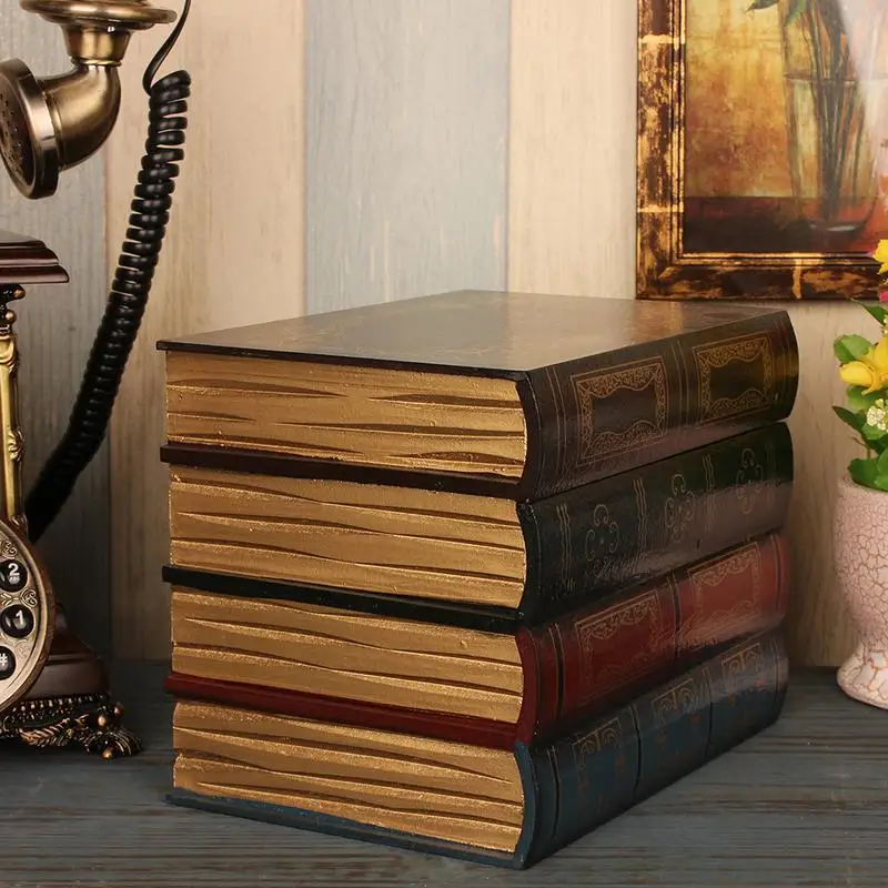 

European Retro Fake Book Simulation Book Storage Box Ornament Decoration Office Book Model Photo Prop Book Free shipping