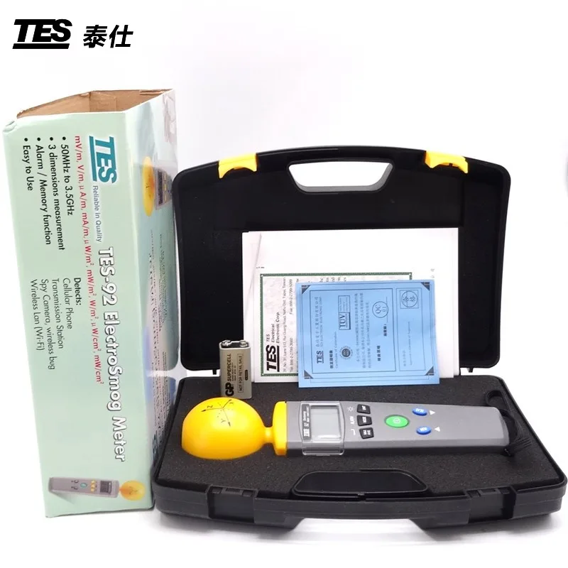 TES-92 Frequency 50 MHz to 3.5 GHz Digital Electro Smog Tester RF Detector EMF Meter Electromagnetic wave radiation detector mpsa44 to 92