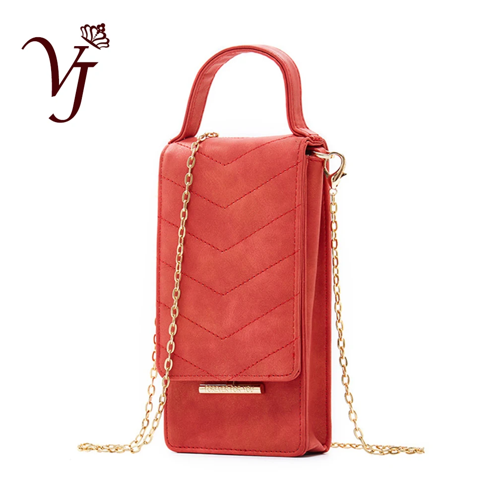 

2019 New Fashion Phone Shoulder Bag Messenger Mini Chain Purse PU Leather Women Money Wallet Mobile Phone Bags with Card Holder