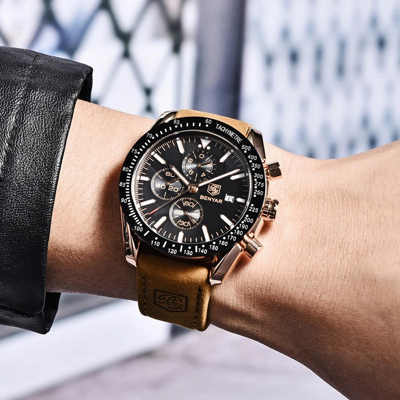BENYAR мужские часы от роскошного бренда, деловые Стальные кварцевые часы, повседневные водонепроницаемые мужские наручные часы, Relogio Masculino