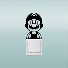 Cartoon Switch Wall Sticker Mario Vinyl Wall Sticker For Kids Room Removable Vinyl Wall Mario Vinyl Wall Decals AY1888 cartoon plant vinyl decorative wall sticker
