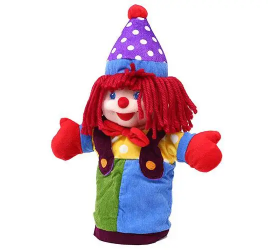 1pcs 37cm The Joker Clown Hand Puppets Plush Puppet Baby Calm Fluffy