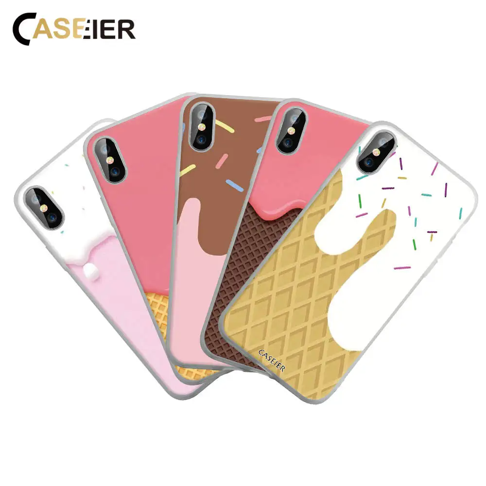 

CASEIER Ice Cream Series Case For iPhone XR 7 8 X XS MAX Cute Phone Case For iPhone 7 8 6 6s Plus XR X XS MAX Back Cover Capinha