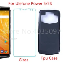 Защитное стекло и чехол для Ulefone power 5, 6,0 дюймов, чехол для телефона, силиконовый чехол из ТПУ, закаленное стекло для Ulefone power 5S