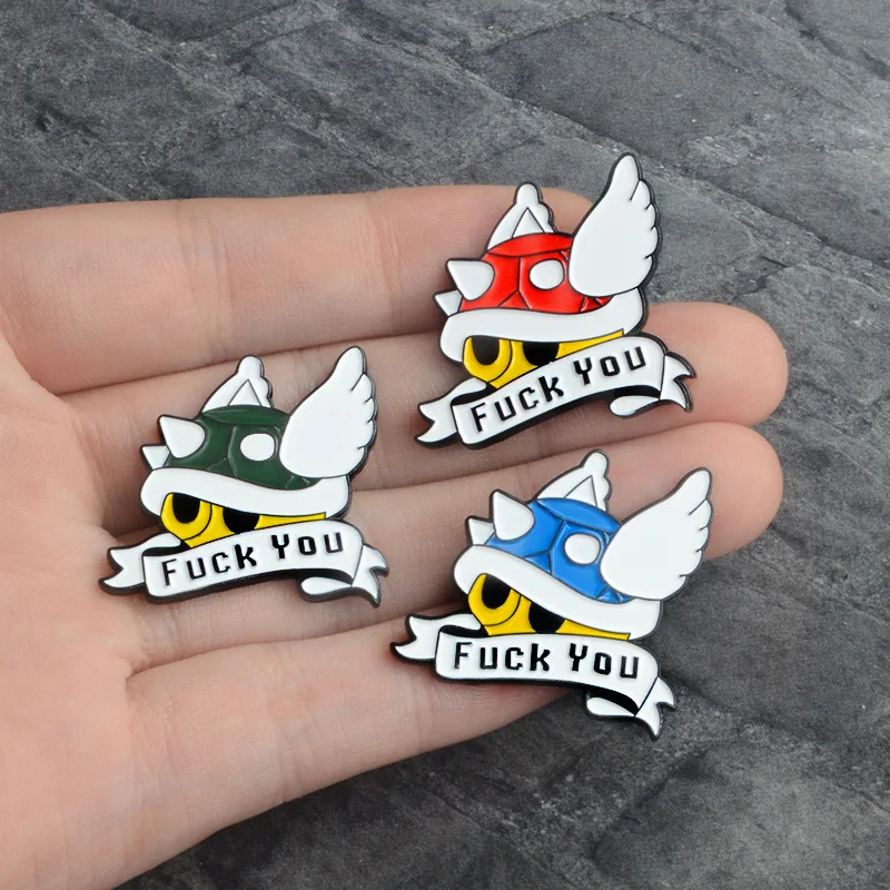 

Women Men Badge Canvas Bag Denim Jackets Collar Accessories Fashion Funny Cartoon Racing Car Brooch Jewelry