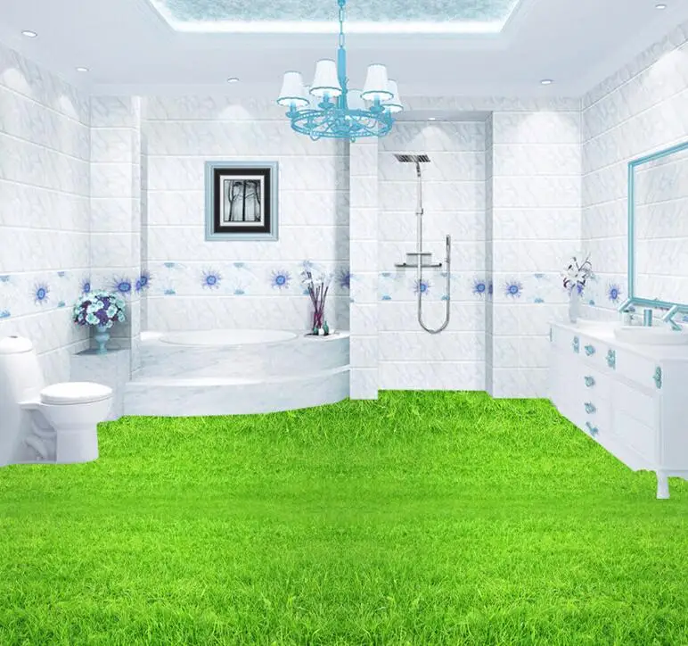 3D пользовательское зеленое половое покрытие с изображением травы картина фото обои для стен домашний декор Фреска