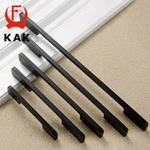 KAK Black Cabinet Handles Solid Aluminum Alloy American Style Kitchen Cupboard Pulls Drawer Knobs Furniture Handle Hardware