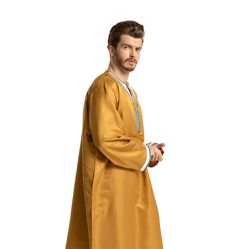 2019 человек мусульманская одежда тхбе Jubba мужской халат с длинным рукавом Саудовская Аравия тхбе Кафтан Исламская платье Винтаж Длинные