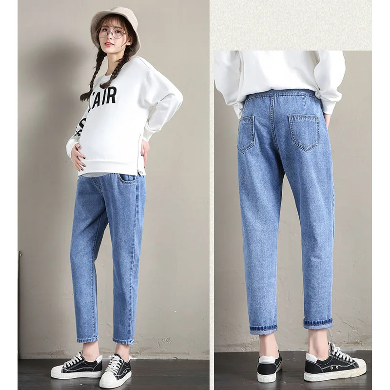 Goede Vriendje Stijl Denim Jeans Moederschap Broek Voor Zwangere Vrouwen Kleding Losse Ongedwongen Straight Jeans Zwangerschap Broek Moederschap