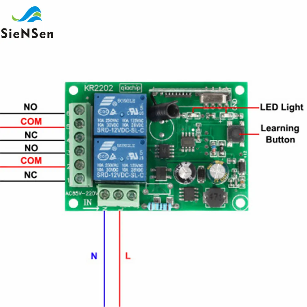 Siensen 220 V 2-полосная Беспроводной дистанционный контроллер и 433 МГц двух 2-х кнопочный 1527 пульт дистанционного управления