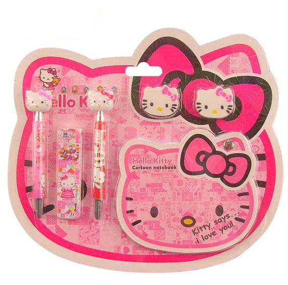 Free Ship (10 sets/lot) Best Cute 6 In 1 Hello Kitty Stationery Set,2