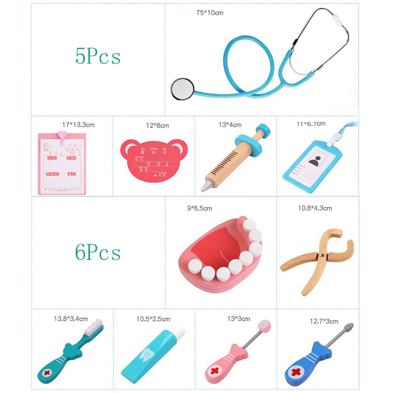 1 набор медсестра инъекция, инструменты медицинский ящик; креативное милое деревянный модельной детские, для малышей ролевые игры врачи игрушки аксессуары