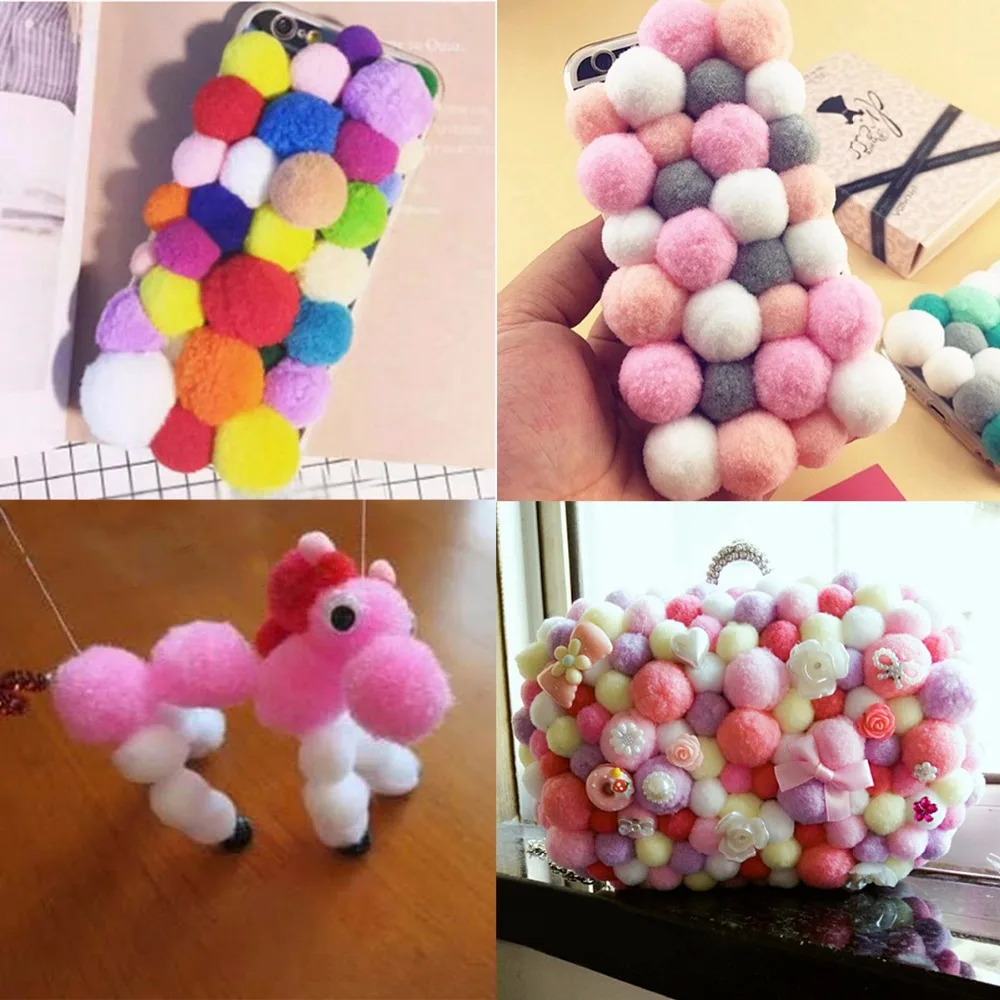 300PCS 10MM Multi Color Pompoms Soft Pom Poms Balls Handmade Craft DIY Home Garden&Wedding Decoration&Sewing Accessories Tools