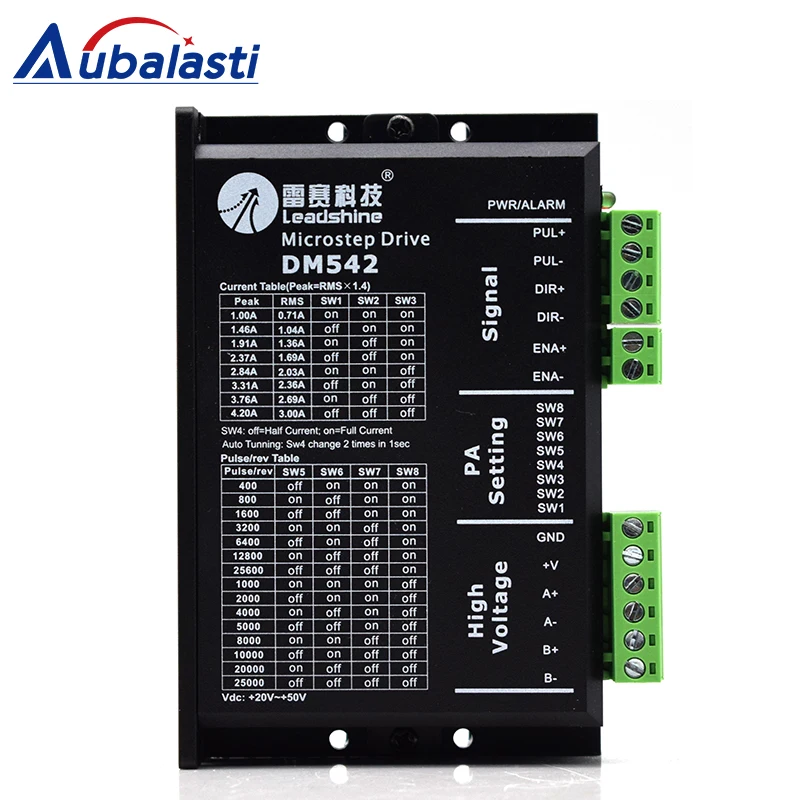 Aubalasti 2 фазы DC драйвер шагового двигателя Leadshine DM542 DC20 50V 1 0 4.2A Драйвер для резки