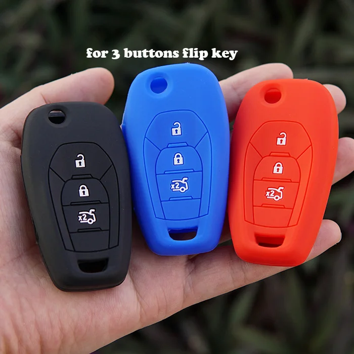 

Silicone key fob cover case set skin shell For Chevrolet Cruze 2016 2017 Malibu Aveo Spark Sonic 3 button flip keyless 20pcs/lot