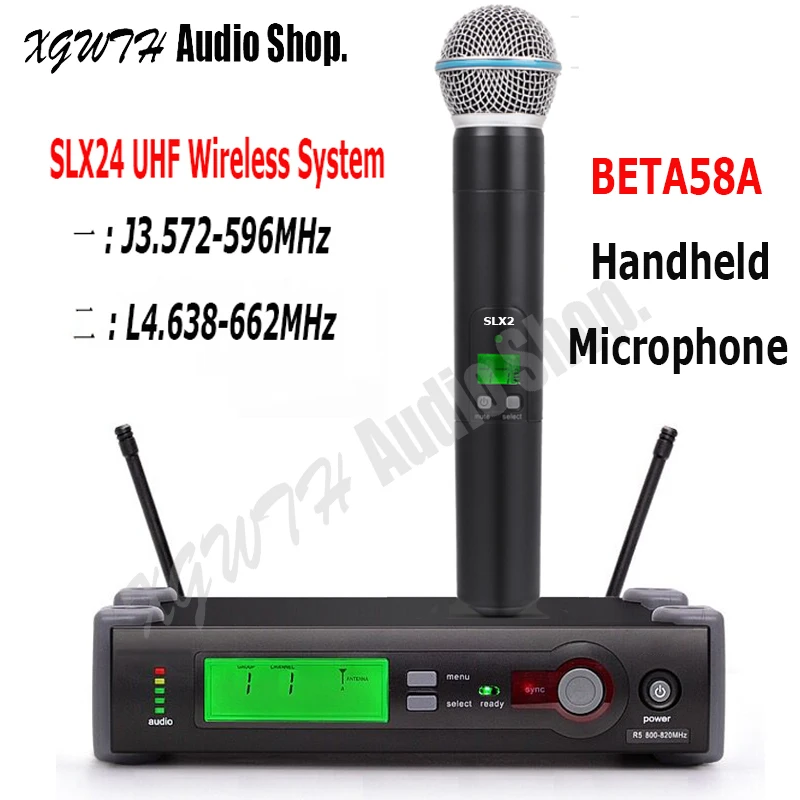 SLX SLX24 BETA58A UHF беспроводной микрофон Система BETA 58 беспроводной супер кардиоидный динамический ручной караоке микрофон для караоке DJ