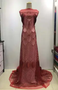 

S-10272 fashionable sequins tulle embroidery french net lace fabric for party dress