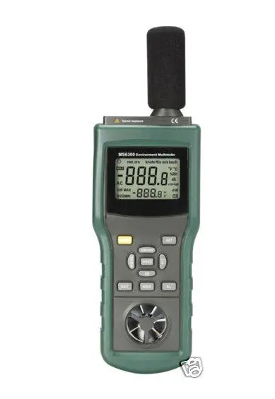 

MS6300 Multi Environment Tester LUX Wind Sound Temp RH Multi-Function Meter ,6IN1 Multifunctional Enviroment Meter