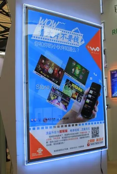 

Free Shipping Wall Mount A1 Size Acrylic Led Edge-lit Panel Light Boxes for Advertising (2pcs/lot)