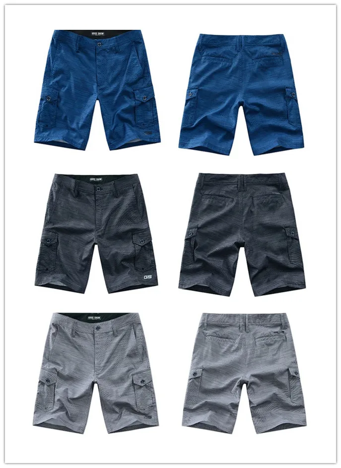 Men plus size gray quick dry breathable thin beach shorts male summer surf shorts board shorts
