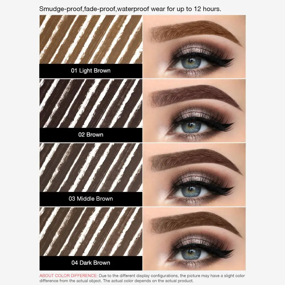 

4 Colors Automatic Eyebrow Pencil Durable Eyebrow Tattoo Pen Waterproof Lasting Black Brown Eyebrow