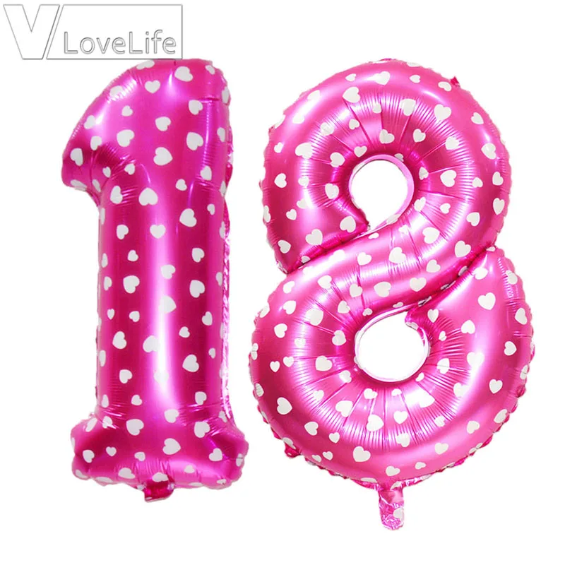 

2pcs/lot 32inch Number Figure Balloons 16 18 20 21 30 40 50 Adult Birthday Party Foil Balloons Gold Anniversary Pary Decoration