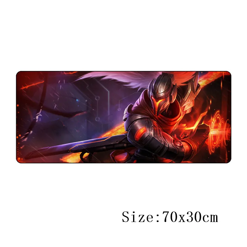 700*300 коврик для мыши большие игровые коврики для проекта League of legends zed yasuo yi ashe Lucian для League of legend горячая распродажа - Цвет: Черный