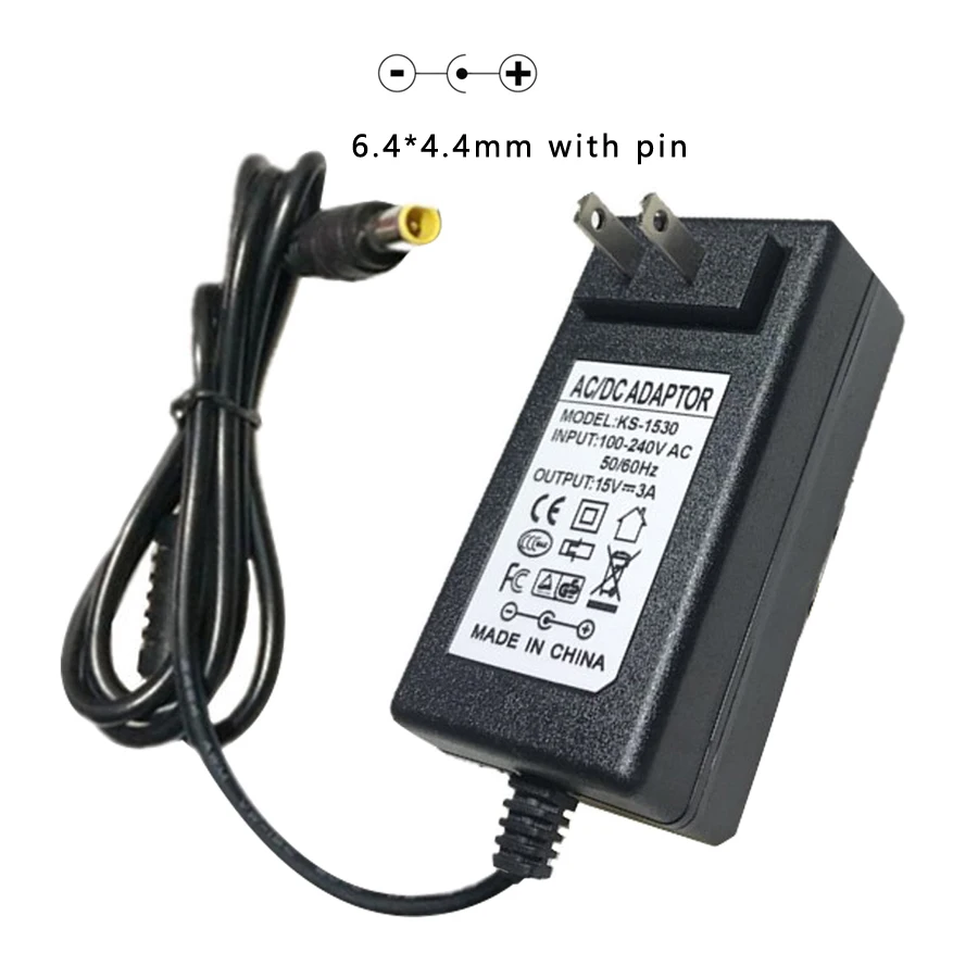 

15V 3A 6.4*4.4mm AC/DC with pin Adapter For Sony SRS-X55 SRS-BTX500 SRS-XB3 Portable Bluetooth Speaker Power Supply