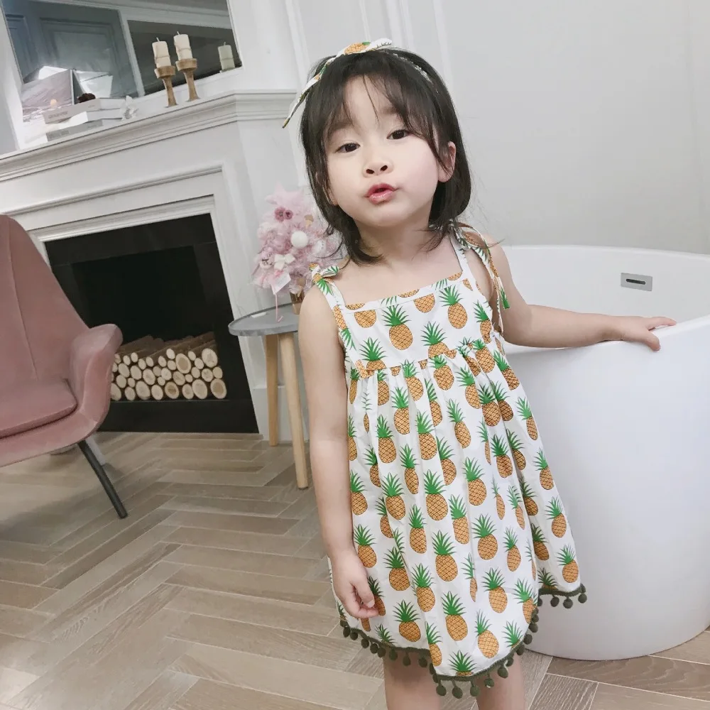 Southeast Asian style vacation style cute pineapple print cotton sling