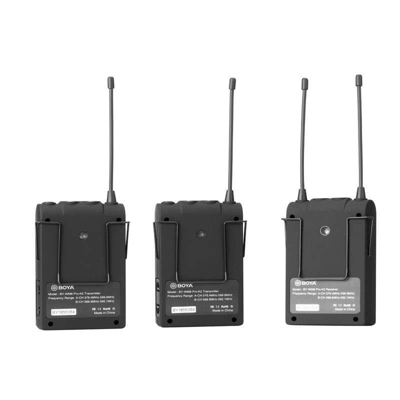 BOYA BY-WM8 PRO UHF двойной беспроводной петличный микрофон Systerm Lav интервью Mic 2 передатчика 1 приемник для DSLR видеокамеры