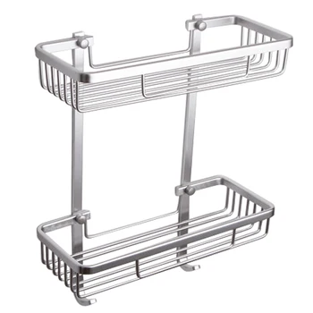 

KES A4026B Aluminum Bathroom 2-Tier Shelf Basket Wall Mounted, Silver Sand-Sprayed