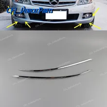 Avantgarde amortecedor dianteiro chrome guarnição moldagem lh rh 2048850821 2048850721 para mercedes-benz w204 c300 c350 2008 2009 2010 2011
