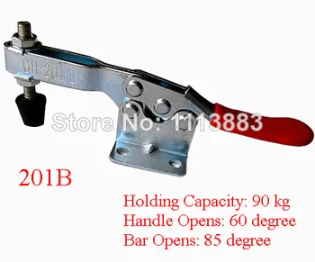 

5PCS 90KG 198LBS U Shaped Bar Flanged Base Horizontal Toggle Clamp 201B