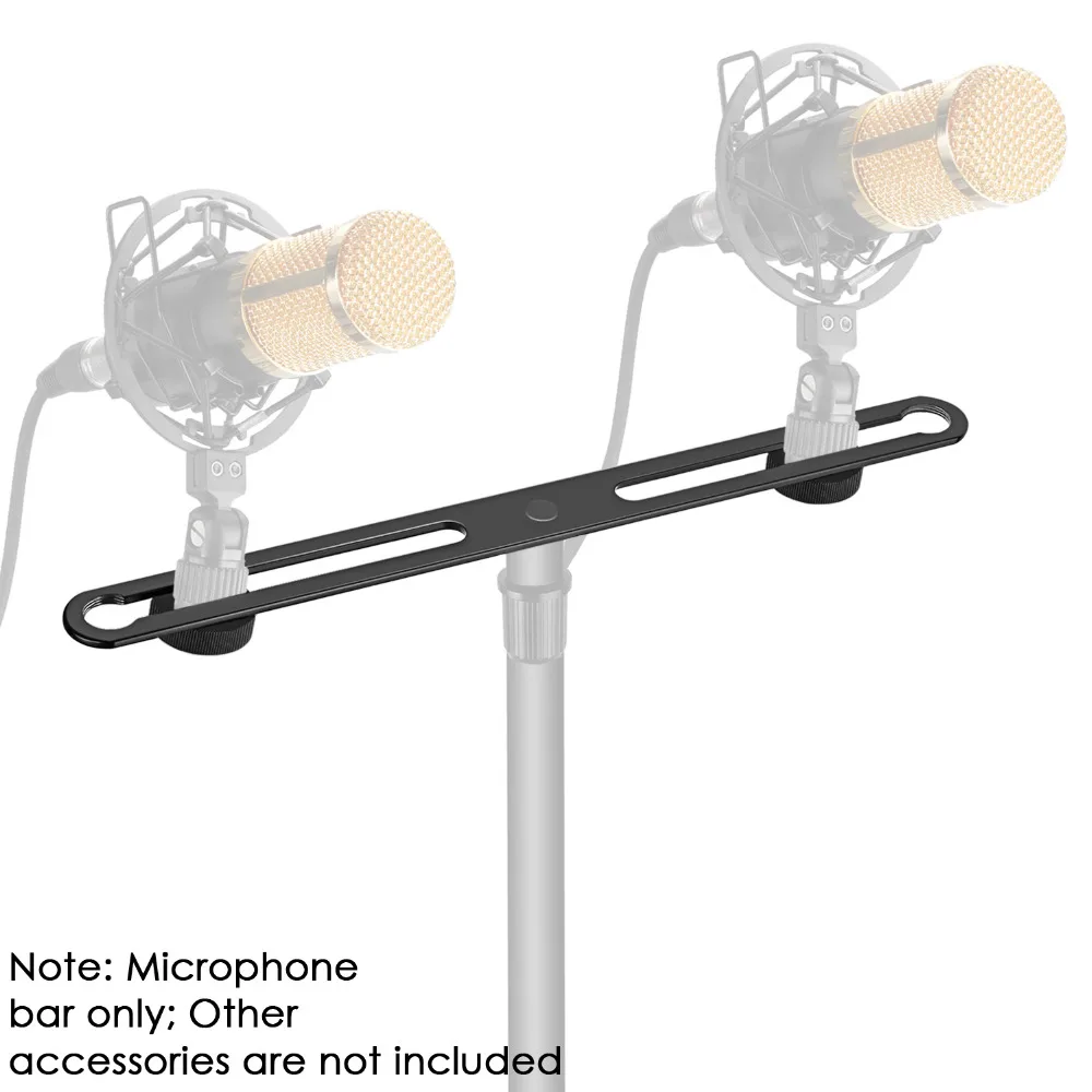 Neewer регулируемый микрофон бар цинковый сплав конструкция с 5/8-дюймовые Шурупы для проведения 2 Mic или бум руки шок крепления
