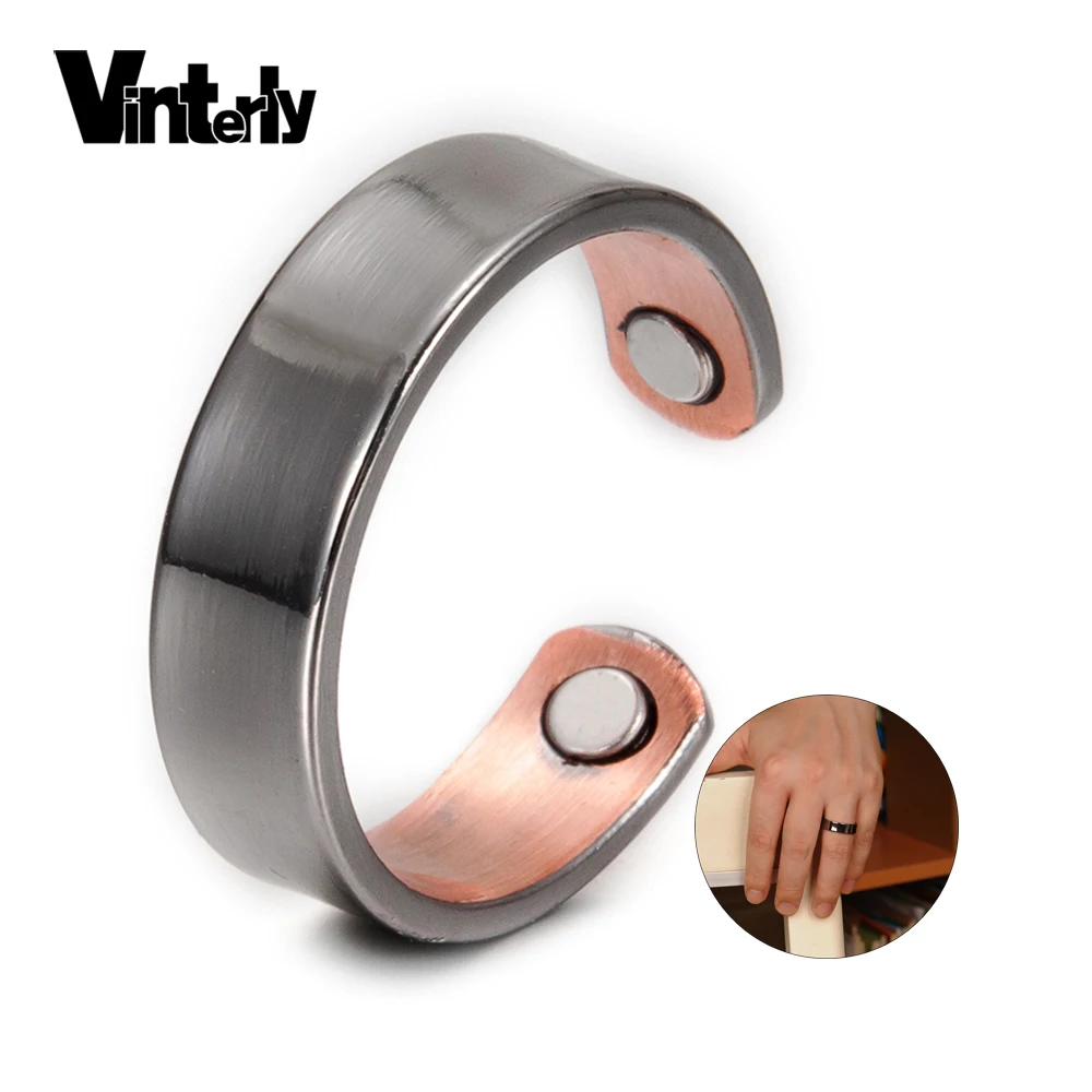 Buy Vinterly Copper Adjustable Ring Men Health Energy