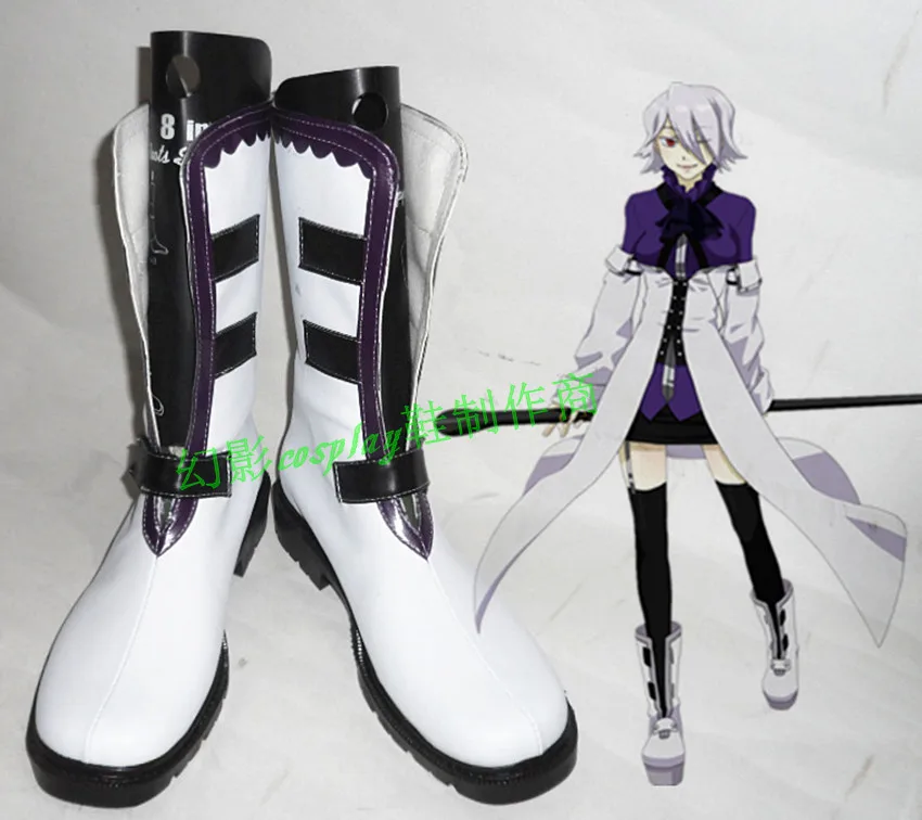 

Pandora Hearts Xerxes Break White Halloween Short Cosplay Shoes Boots H016