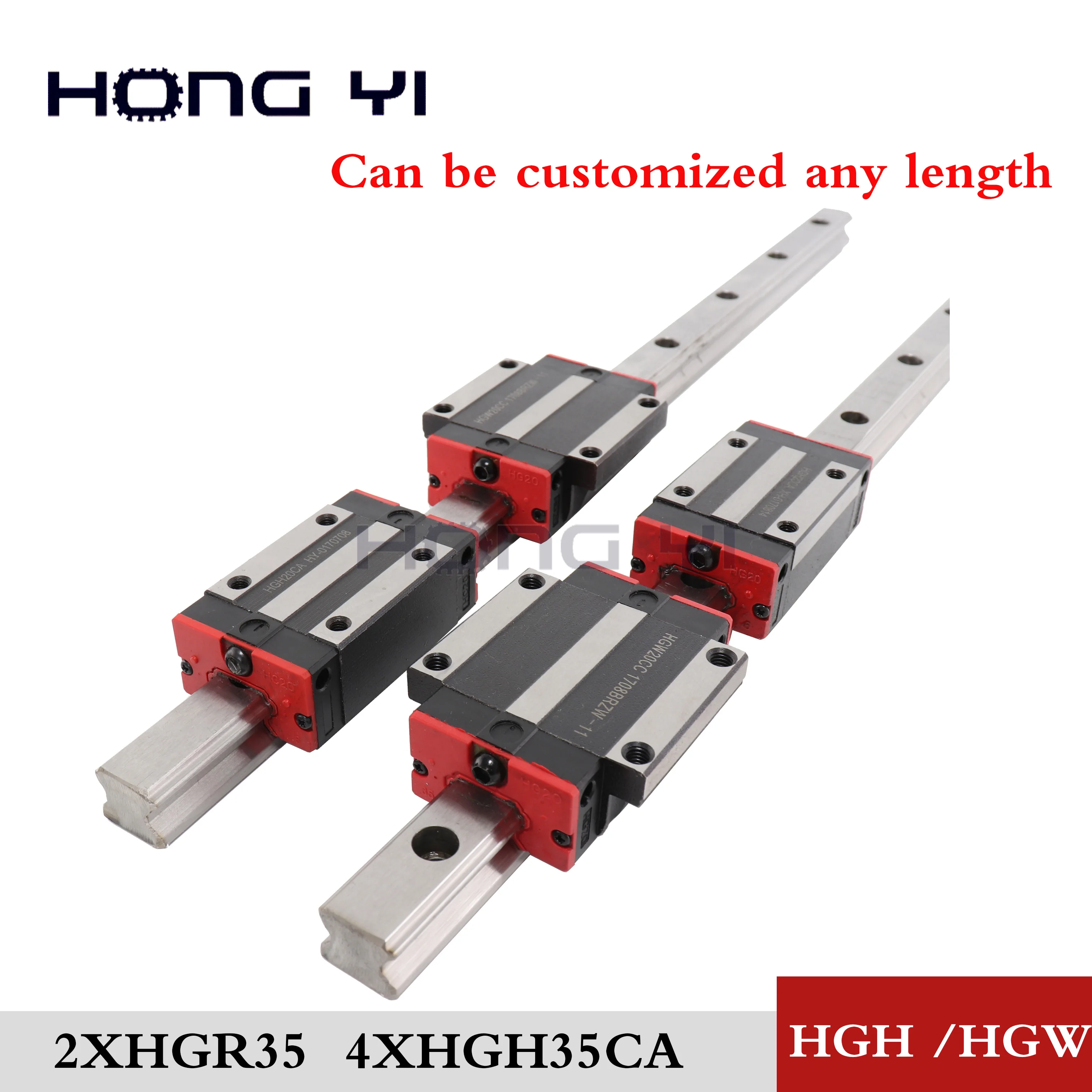 Линейная направляющая HGH35 2 шт. и 4 HGH35CA или HGW35CC линейная запчасти для ЧПУ