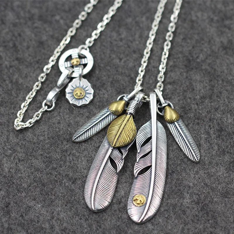 Takahashi Goro Retro Thai Silver Feathered Bird Pendant S925 Sterling Jewelry Couple Tai Kok Chain A Sets Necklace | Украшения и